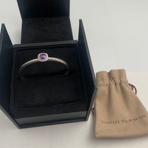 Purple square Diamond Sterling Silver Bracelet